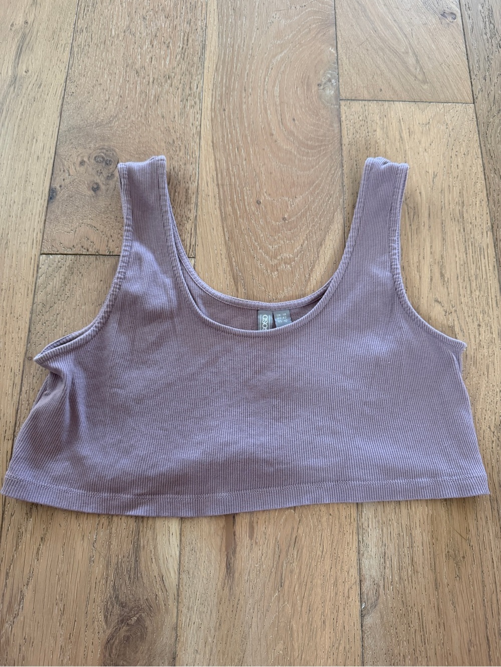 ASOS Ribbed Scoop Ultra Crop Tank Top - Lavender